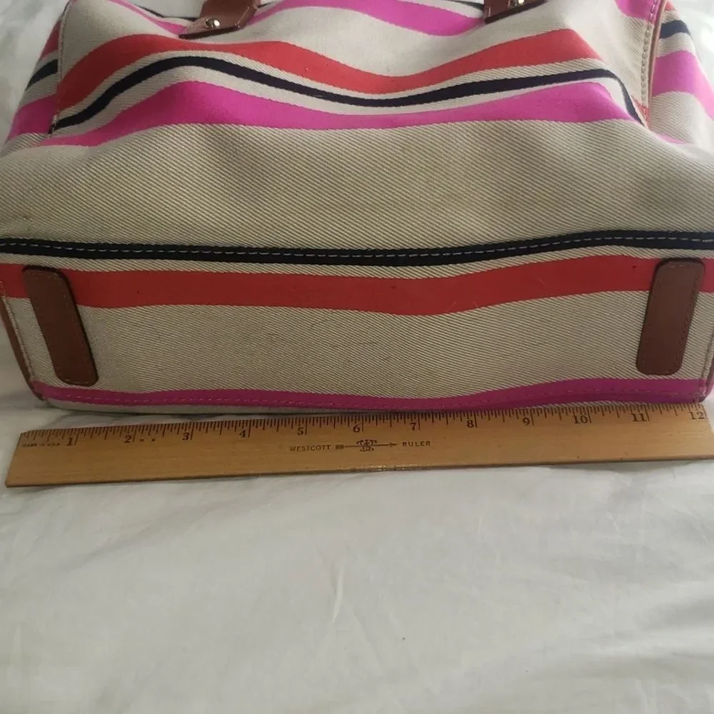 Kate Spade Oak Island Kaleigh Stripe Satchel Tote Handbag Purse Preppy Duffel